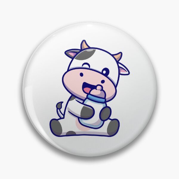 Aperçu de l'œuvre Bébé vache mignon buvant un biberon Chibi créée et vendue par Madelene É 	 Monjeau.