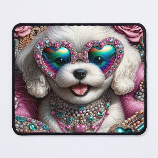 Item preview, Glamorous Bolognese  with Heart Sunglasses designed and sold by Wags & Tails.