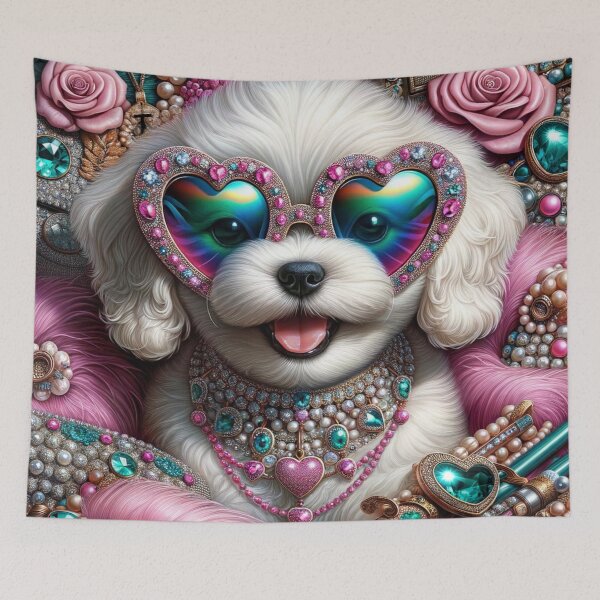 Item preview, Glamorous Bolognese  with Heart Sunglasses designed and sold by Wags & Tails.