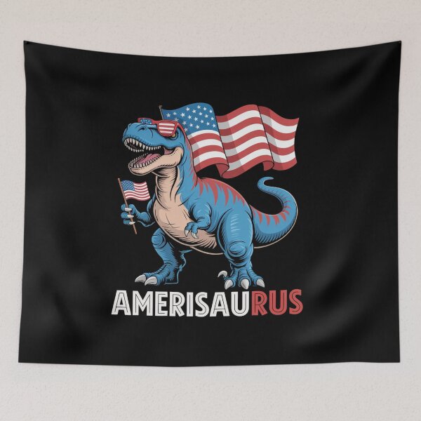 Item preview, Dinosaur 4th of July Boys Girls Men Amerisaurus T Rex designed and sold by sailorjessiArt.