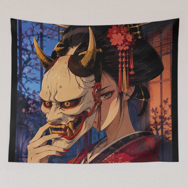 Item preview,  90s Anime Girl Hannya Mask designed and sold by bapupa.
