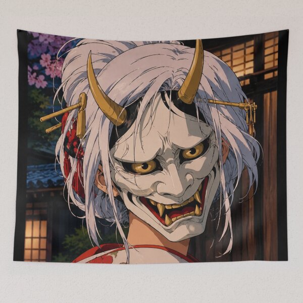 Item preview, Vintage Anime White Hair Hannya Girl designed and sold by bapupa.