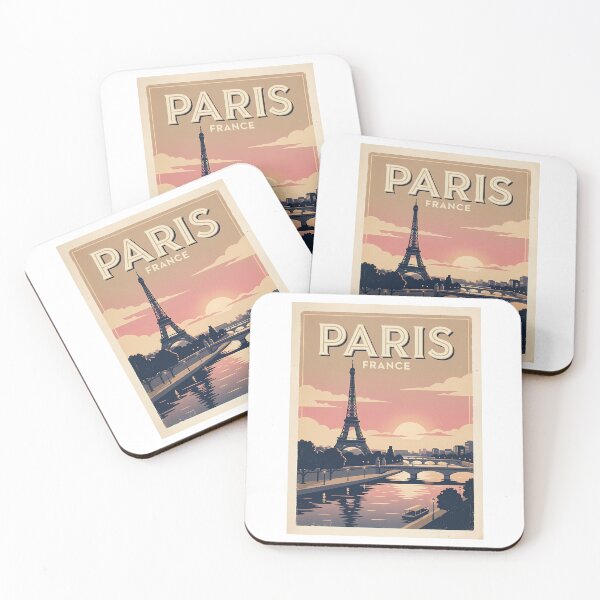 Item preview, Paris France Vintage Travel Poster | Retro Eiffel Tower Wall Art designed and sold by Ar0undTheW0rld.