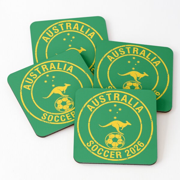 Item preview, Vintage Australia Soccer 2026 Kangaroo Circular Badge designed and sold by Imaginationbeyond.