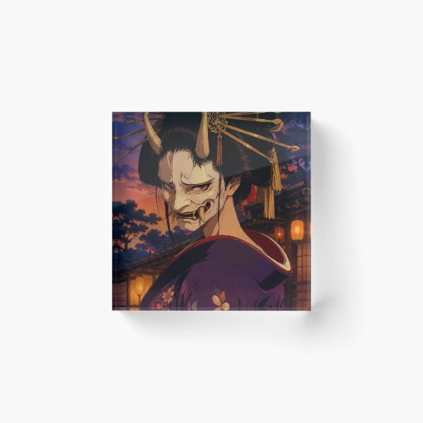 Item preview, Retro Anime Hannya Demon Girl Mask Sunset designed and sold by bapupa.