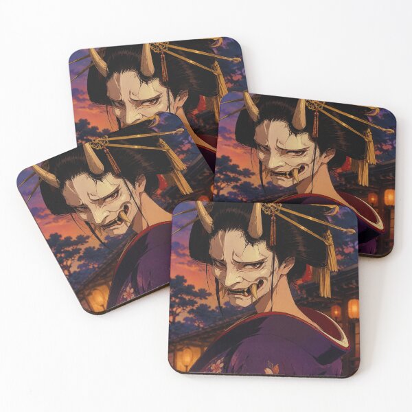 Item preview, Retro Anime Hannya Demon Girl Mask Sunset designed and sold by bapupa.