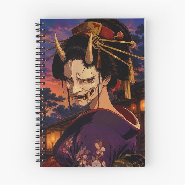 Item preview, Retro Anime Hannya Demon Girl Mask Sunset designed and sold by bapupa.