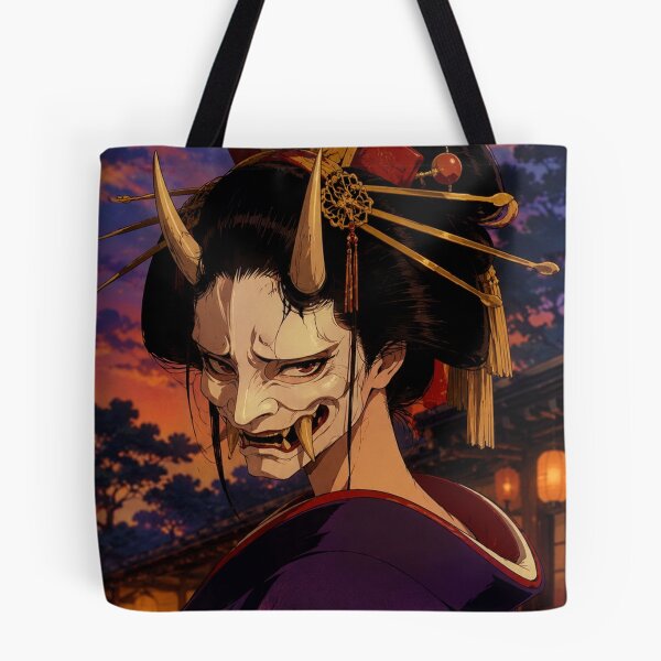 Item preview, Retro Anime Hannya Demon Girl Mask Sunset designed and sold by bapupa.