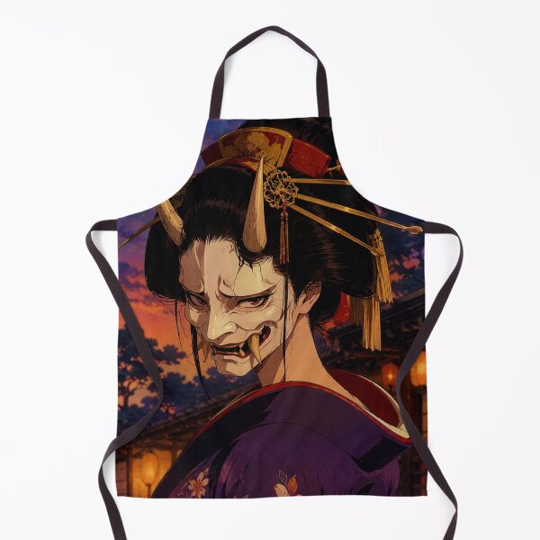 Item preview, Retro Anime Hannya Demon Girl Mask Sunset designed and sold by bapupa.