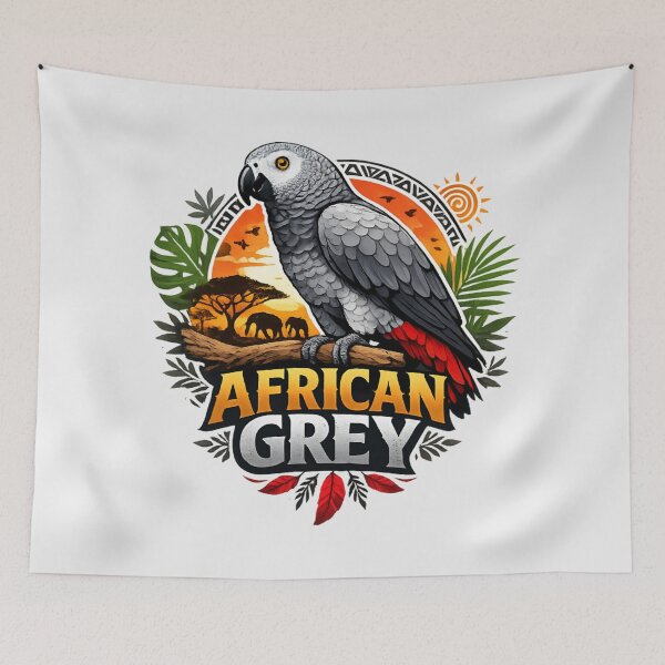 Item preview, African Grey Parrot - Safari Sunset Wildlife designed and sold by SidTastic .