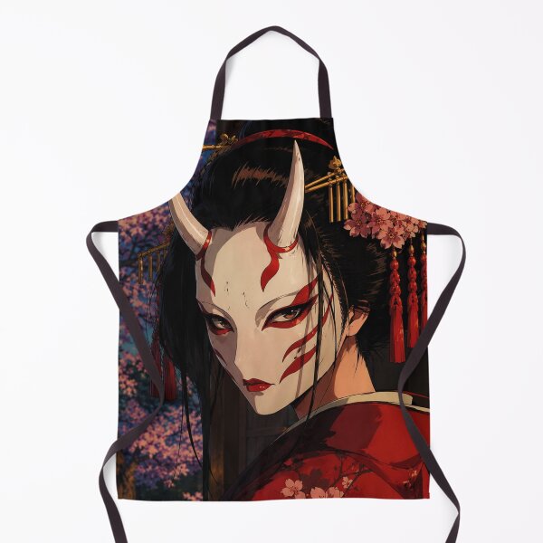 Item preview, Vintage Anime Oni Demon Girl Mask Cherry Blossom designed and sold by bapupa.
