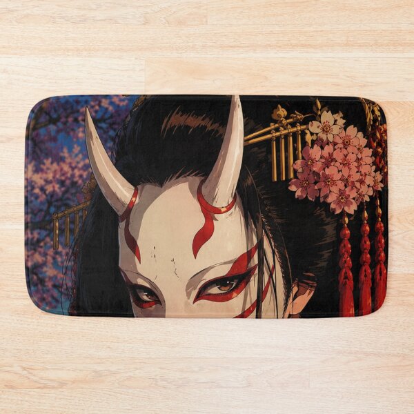 Item preview, Vintage Anime Oni Demon Girl Mask Cherry Blossom designed and sold by bapupa.