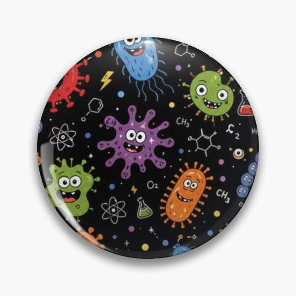 Item preview, Retro science Cute Microbes Bacteria, Virus, Ecoli MicroBiology Seamless Pattern  designed and sold by FlatInkStudio.