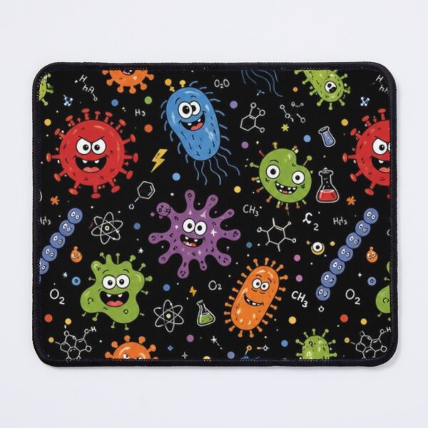 Item preview, Retro science Cute Microbes Bacteria, Virus, Ecoli MicroBiology Seamless Pattern  designed and sold by FlatInkStudio.