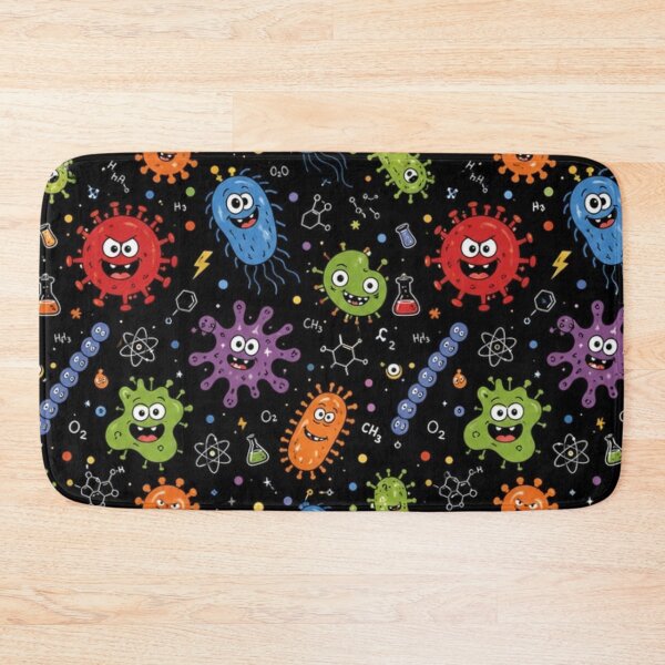 Item preview, Retro science Cute Microbes Bacteria, Virus, Ecoli MicroBiology Seamless Pattern  designed and sold by FlatInkStudio.