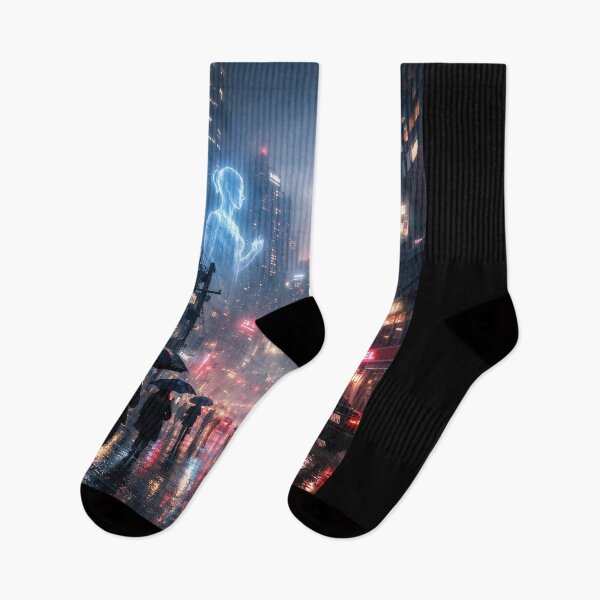Item preview, Mega Corp Neon Cyberpunk Cityscape Poster & T-Shirt Design designed and sold by darekkocurek.