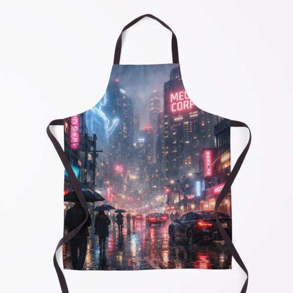 Item preview, Mega Corp Neon Cyberpunk Cityscape Poster & T-Shirt Design designed and sold by darekkocurek.