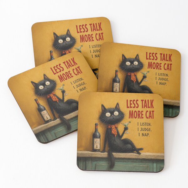 Item preview, Less Talk More Cat Funny Black Cat designed and sold by Erika Kaisersot.
