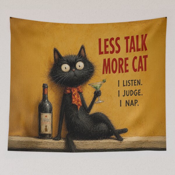 Item preview, Less Talk More Cat Funny Black Cat designed and sold by Erika Kaisersot.