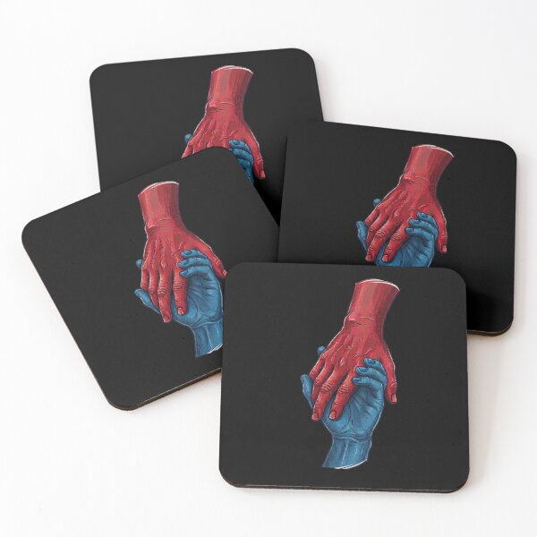 Item preview, Intertwined Red and Blue Hands - Pop Art Vector Illustration / Intertwined Hands in Contrasting Red and Blue - Vector Line Art designed and sold by Pedrojezu.