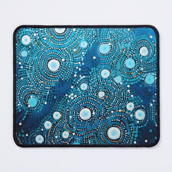 Item preview, Aboriginal Inspired Dot Art - Cold Ocean Surface designed and sold by GrinGalore.