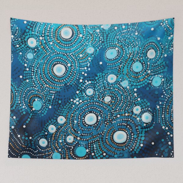 Item preview, Aboriginal Inspired Dot Art - Cold Ocean Surface designed and sold by GrinGalore.