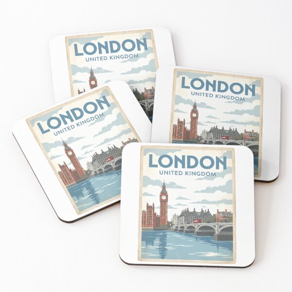 Item preview, London United Kingdom Vintage Travel Poster | Retro Big Ben River Wall Art designed and sold by Ar0undTheW0rld.