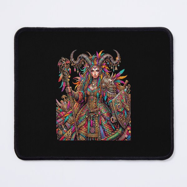 Item preview, Colorful Fantasy Warrior Queen Horns Dragon designed and sold by graphixpolash.
