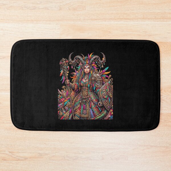 Item preview, Colorful Fantasy Warrior Queen Horns Dragon designed and sold by graphixpolash.