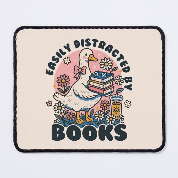 Item preview, Easily Distracted By Book Vintage Goose with Books designed and sold by BrownHorse90s.