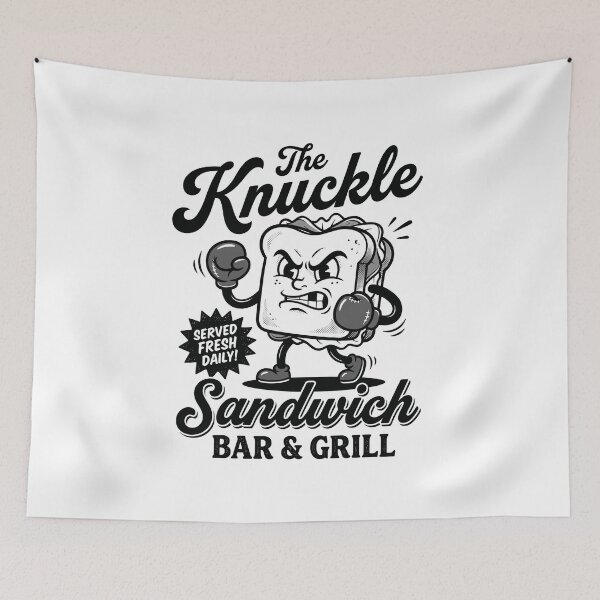 Item preview, Retro Cartoon Knuckle Sandwich Foodie Boxing Design designed and sold by AdyKurniawan.