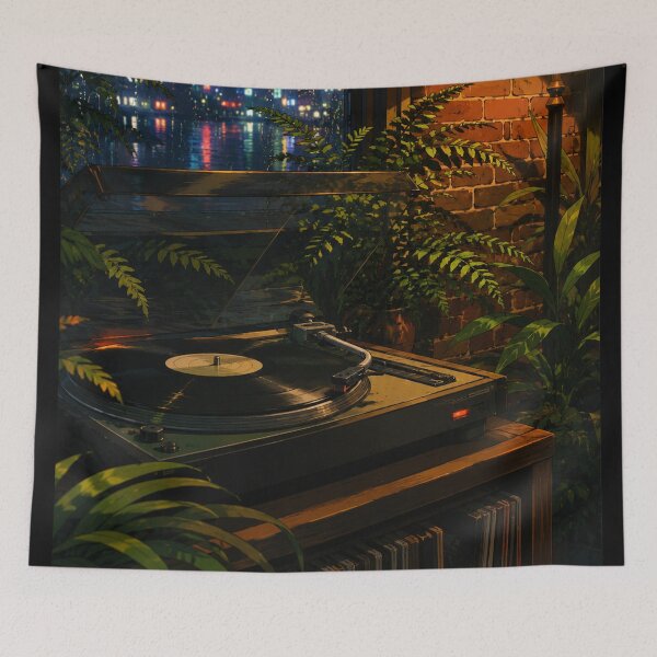 Item preview, Vinyl Rain Echo - Chill Lofi Aesthetic Art designed and sold by bapupa.