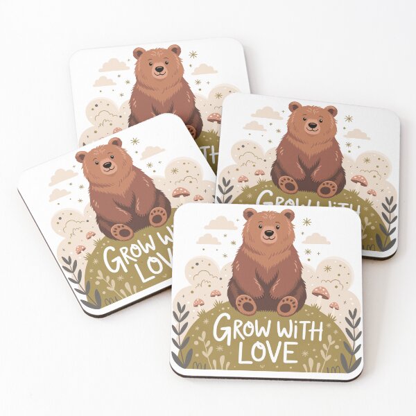 Item preview, Cute Whimsical Forest Bear Quote Typography Woodland Illustration Sticker designed and sold by DiNata.