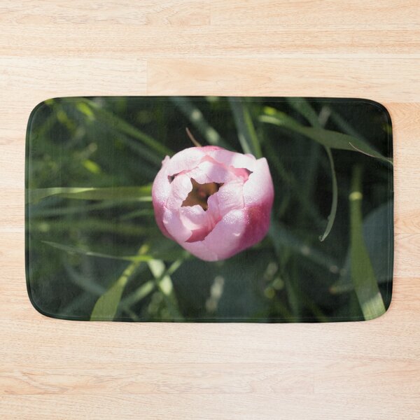 Item preview, Pink Dewdrops - a Delicate Tulip Bloom Opening Among Green Foliage designed and sold by Georgia Mizuleva.