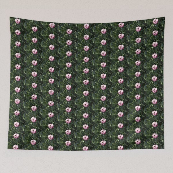 Item preview, Pink Dewdrops - a Delicate Tulip Bloom Opening Among Green Foliage designed and sold by Georgia Mizuleva.