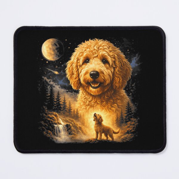 Item preview, Goldendoodle Howling To The Moon Mystical Vintage designed and sold by CCChillingfrog.
