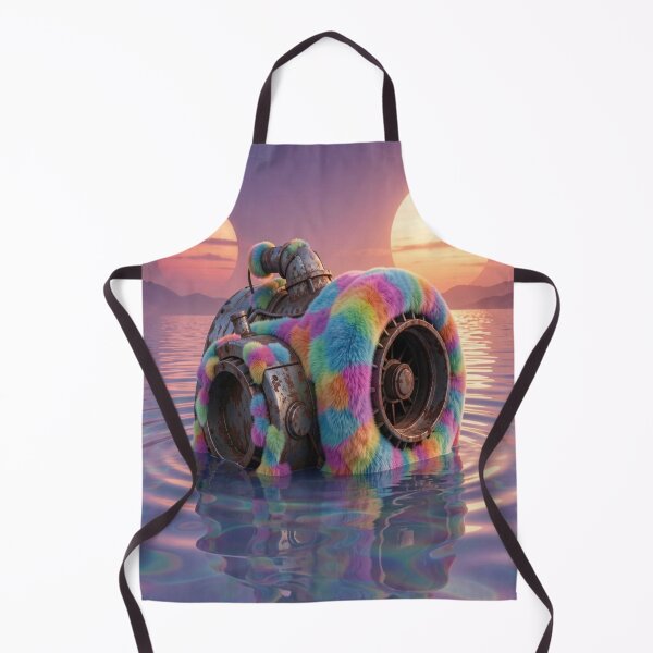 Item preview, Fluffy machine art in a surreal interplay of colors between steel, fur and dreamlike landscape. designed and sold by FotoworldEdel.