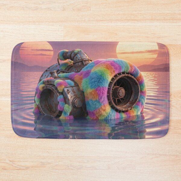 Item preview, Fluffy machine art in a surreal interplay of colors between steel, fur and dreamlike landscape. designed and sold by FotoworldEdel.