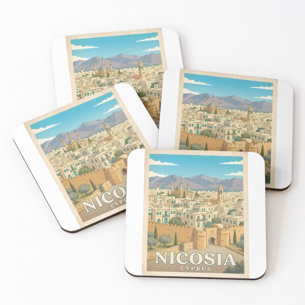 Item preview, Nicosia Cyprus Vintage Travel Poster | Retro Old City Wall Art designed and sold by Ar0undTheW0rld.