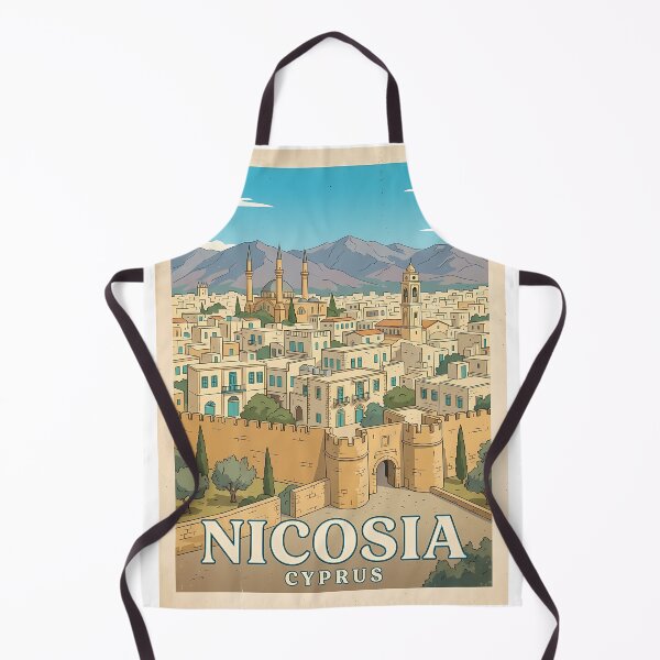 Item preview, Nicosia Cyprus Vintage Travel Poster | Retro Old City Wall Art designed and sold by Ar0undTheW0rld.