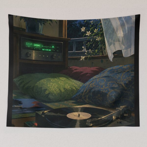 Item preview, Vinilo de medianoche - Arte con estética lofi acogedora designed and sold by bapupa.