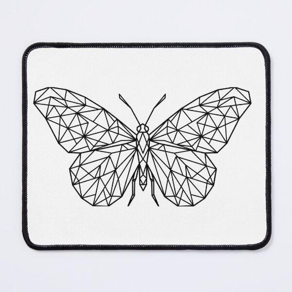 Item preview, Geometric Polygon Butterfly Minimalist Black Line Art designed and sold by Opal Aura .