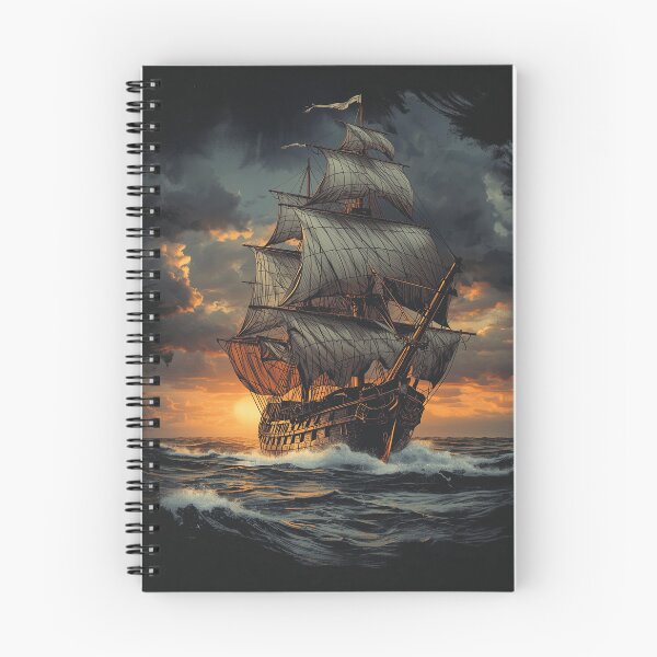 Item preview, Vintage Pirate Ship T-Shirt – Ghosts of the Black Tide, Dark Nautical Sailing Graphic Tee, Gothic Ocean Adventure Apparel designed and sold by Mythic Tide.