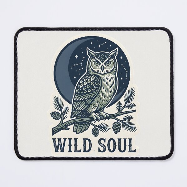 Item preview, Mystical Owl Linocut Vintage Boho Wild Soul designed and sold by Novastitchshop.