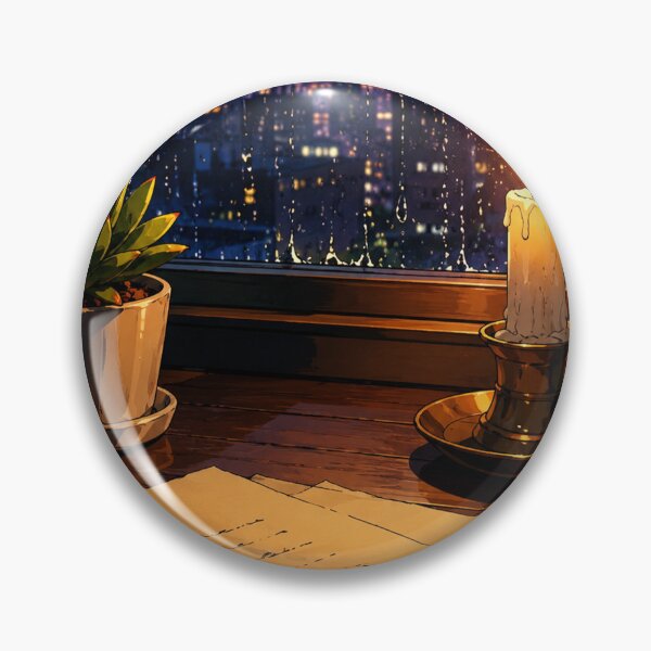 Item preview, Rainy Window Desk - Cozy Lofi Aesthetic Art designed and sold by bapupa.