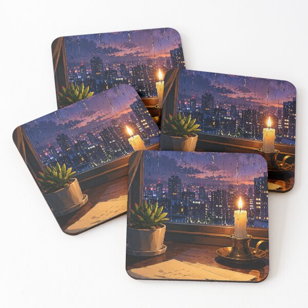 Item preview, Rainy Window Desk - Cozy Lofi Aesthetic Art designed and sold by bapupa.
