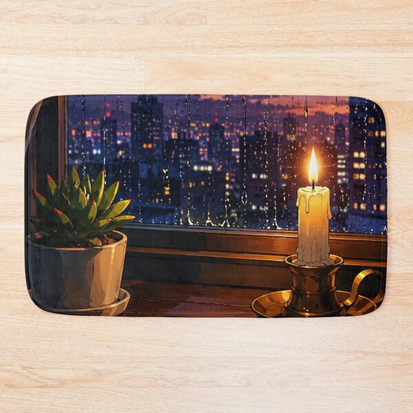 Item preview, Rainy Window Desk - Cozy Lofi Aesthetic Art designed and sold by bapupa.