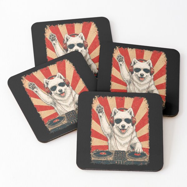 Item preview, Vintage DJ Samoyed With Headphones Art Dog Owner designed and sold by DoodleTortle.