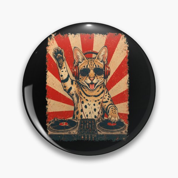 Item preview, Vintage DJ Savannah With Headphones Art Cat Owner designed and sold by DoodleTortle.