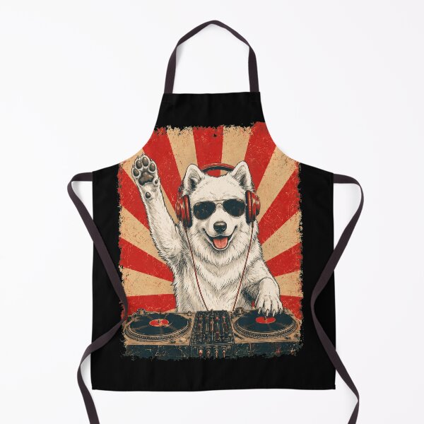 Item preview, Vintage DJ Samoyed With Headphones Art Dog Owner designed and sold by DoodleTortle.